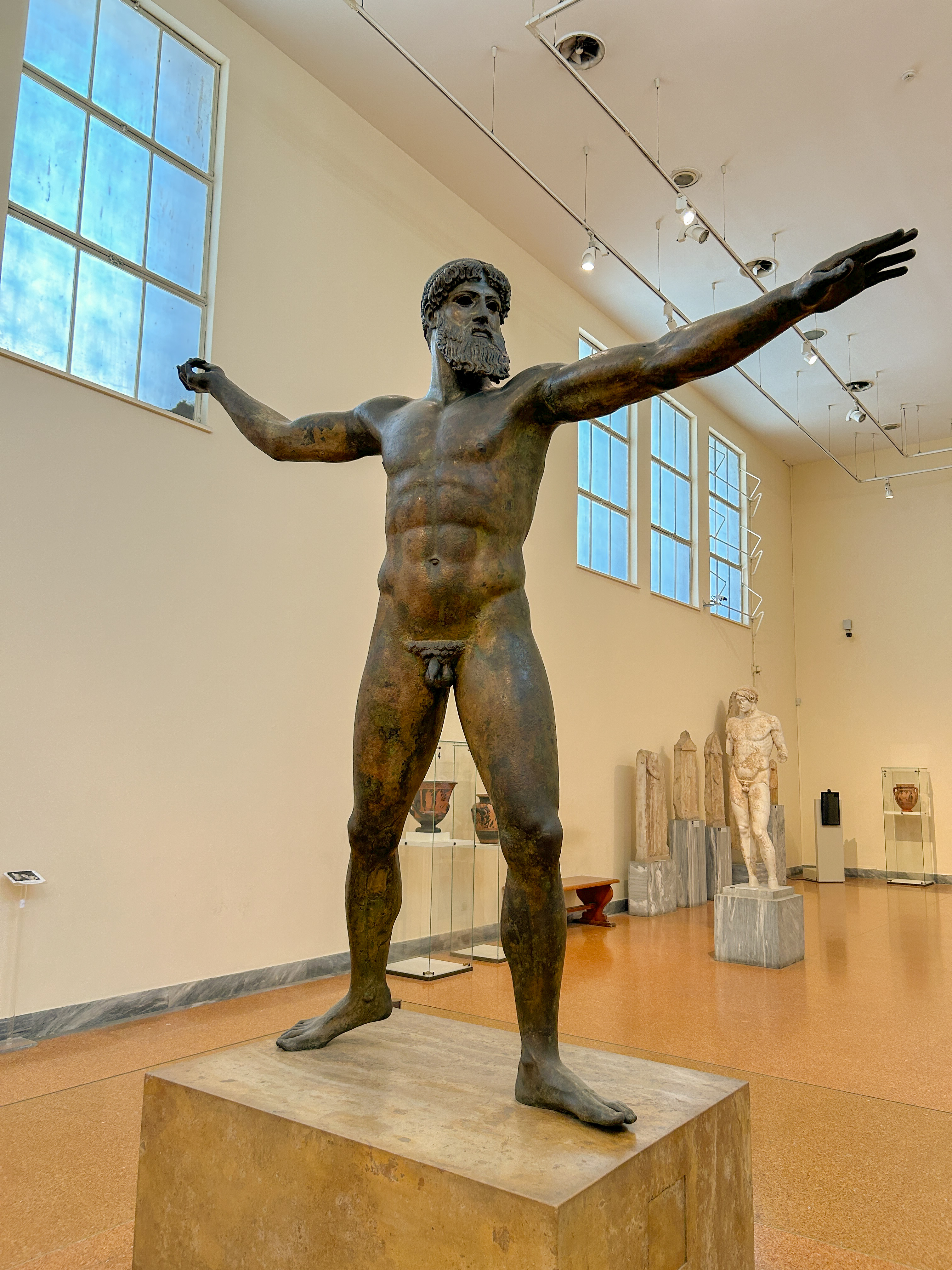 Bronze statue of Zeus or Poseidon from National Archeological Museum of Greece